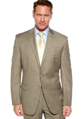 Lauren Ralph Lauren Tailored Clothing Taupe Sharkskin Suit