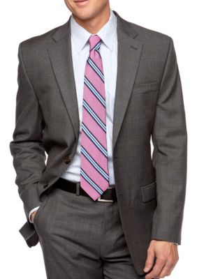 Lauren Ralph Lauren Tailored Clothing Gray Sharkskin Suit Separate Coat