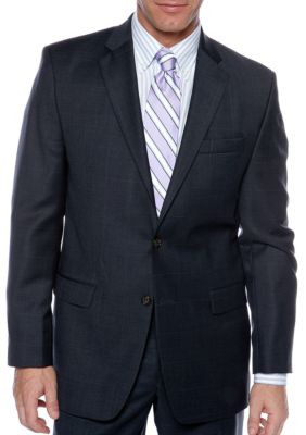 Lauren Ralph Lauren Tailored Clothing Navy Windowpane Suit Separate Coat