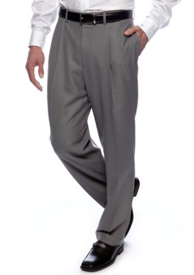 Lauren Ralph Lauren Tailored Clothing Sharkskin Pleated Dress Slacks