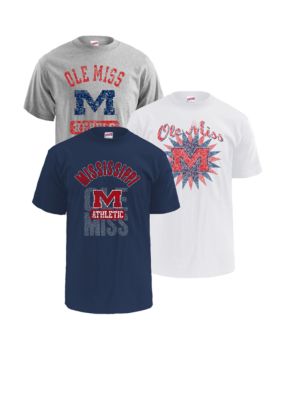 M J Soffe Ole Miss Rebels 3-Pack Tees