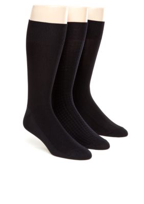 Calvin Klein 3-Pack Textured Microfiber Dress Socks