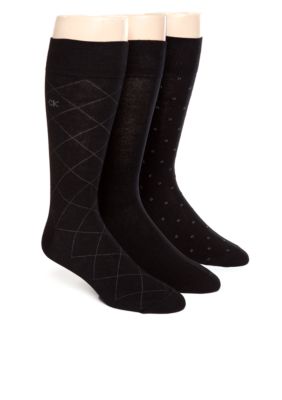 Calvin Klein 3-Pack Patterned Dress Socks