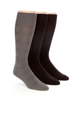 Calvin Klein 3-Pack Bamboo Textured Dress Socks