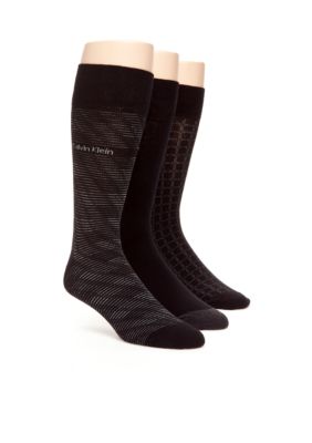 Calvin Klein 3-Pack Micro Design Dress Socks