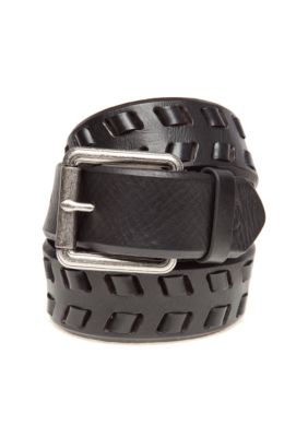 Red Camel Braided With Lacing Detail Belt