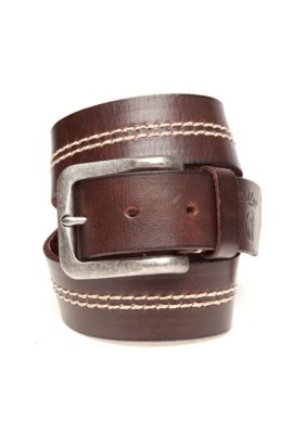 Red Camel Vint Contrast Stitch Belt