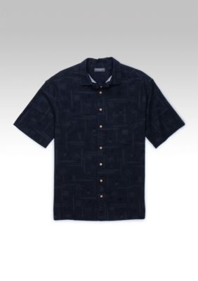 Saddlebred&trade; Big & Tall Short Sleeve Tonal Print Camp Shirt