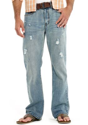 Red Camel&reg; Destructed Belted Bootcut Jeans