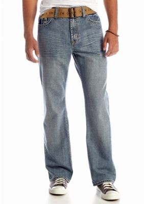 Red Camel Belted Vintage Bootcut Jeans