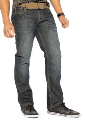 Red Camel Slim Straight Leg Belted Denim