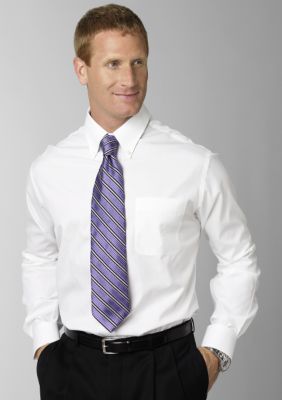 W.H. Belk&trade; Button Down Collar Non- Iron Pinpoint Dress Shirt