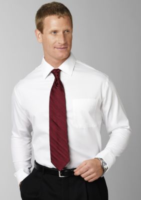 W.H. Belk&trade; French Cuff No Iron Solid Twill Long Sleeve Dress Shirt