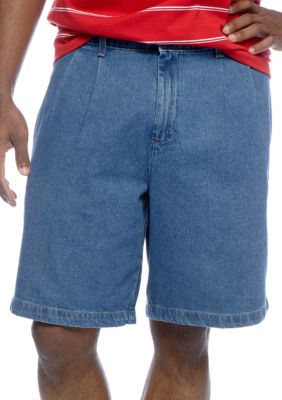 Saddlebred Pleated Denim Shorts