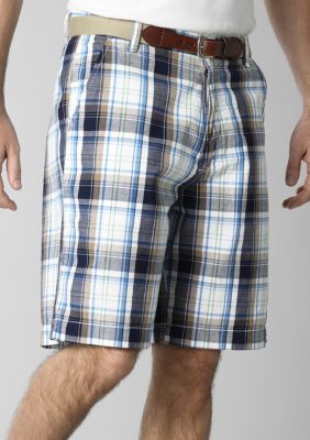 Madison Flat Front Plaid Short