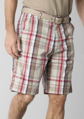 Madison Flat Front Plaid Short