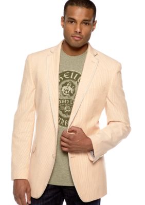Tallia Orange Slim-Fit Striped Sportcoat