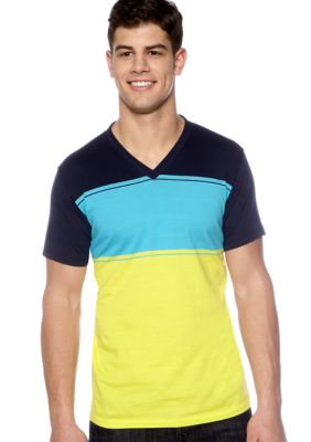 Red Camel Colorblock V-Neck Tee