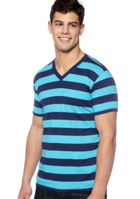 Red Camel Rugby Stripe V-Neck Tee