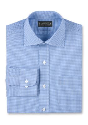 Lauren Ralph Lauren Dress Shirt Non-Iron Slim-Fit Micro-Check Pocket Cotton Dress Shirt 