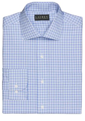 Lauren Ralph Lauren Dress Shirt Non-Iron Classic-Fit Warren Tattersall Cotton Broadcloth Dress Shirt