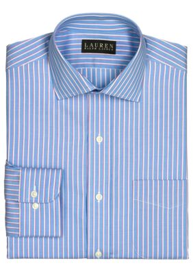 Lauren Ralph Lauren Dress Shirt Classic-Fit Warren Striped Cotton Broadcloth Dress Shirt