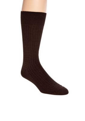 Saddlebred Textured Grid Bamboo Dress Socks - Single Pair