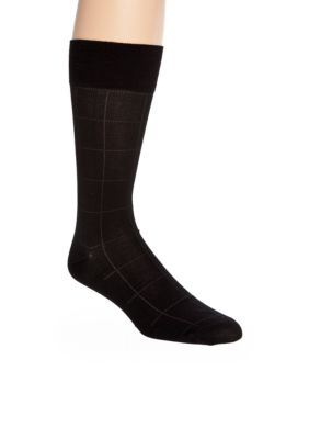 Saddlebred&reg; Windowpane Cotton Dress Socks - Single Pair