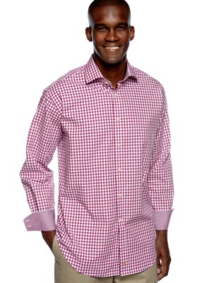Thomas Dean Gingham Paisley Sport Shirt