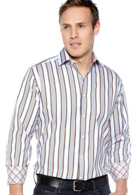 Thomas Dean Stripe Sport Shirt