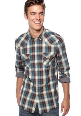 Ben Sherman Ombre Western Plaid Shirt