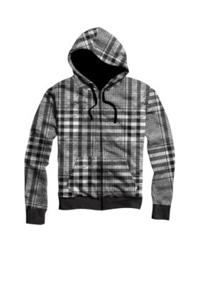 Hybrid Washed Twill Plaid Hoodie