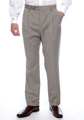 Nautica Pleated Travelwear Plaid Dress Pants