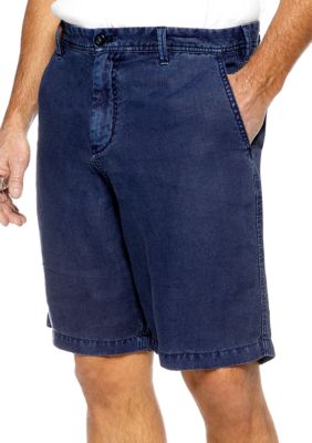 Black Brown 1826 Flat Front Linen Shorts