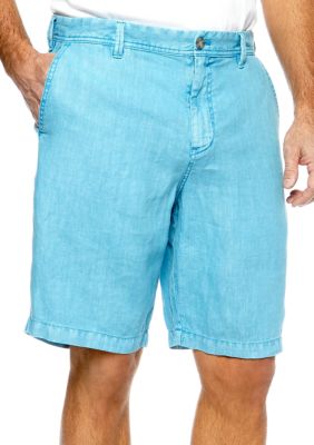 Black Brown 1826 Flat Front Linen Shorts
