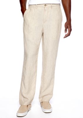 Black Brown 1826 Chalk Stripe Linen Pants