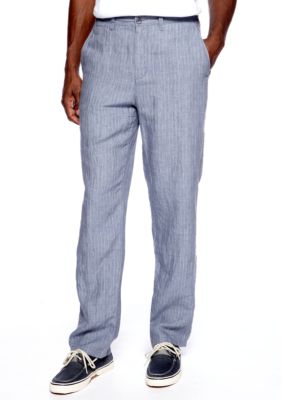 Black Brown 1826 Chalk Stripe Linen Pants