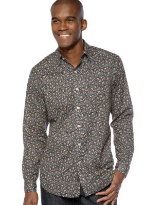 Black Brown 1826 Floral Woven Shirt