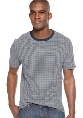 Black Brown 1826 Stripe Crew Tee