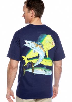 Guy Harvey Bull Dolphin, Wahoo, King Mackerel Pocket Tee