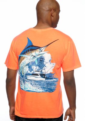 Guy Harvey Marlin Boat Neon Tee