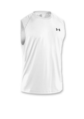 Under Armour White Sleeveless Tech Tee