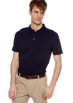 MADE Cam Newton Big & Tall Preppy Navy Solid Polo