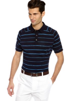 MADE Cam Newton Big & Tall Navy Stripe Polo