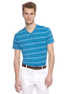 MADE Cam Newton Indie Blue Stripe V-Neck Tee