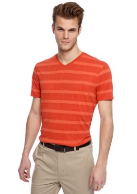 MADE Cam Newton Coral Bay Stripe V-Neck Tee