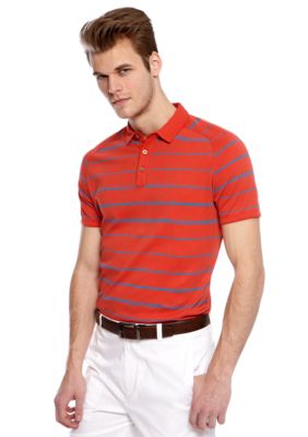 MADE Cam Newton Salix Coral Stripe Polo