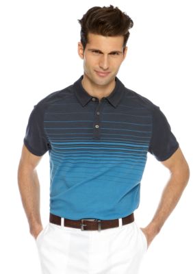 MADE Cam Newton Travis Teal Ombre Stripe Polo