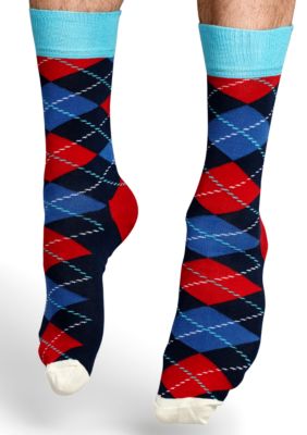 Happy Socks Argyle Crew Socks - Single Pair
