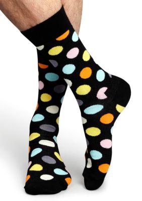 Happy Socks Large Dot Crew Socks - Single Pair